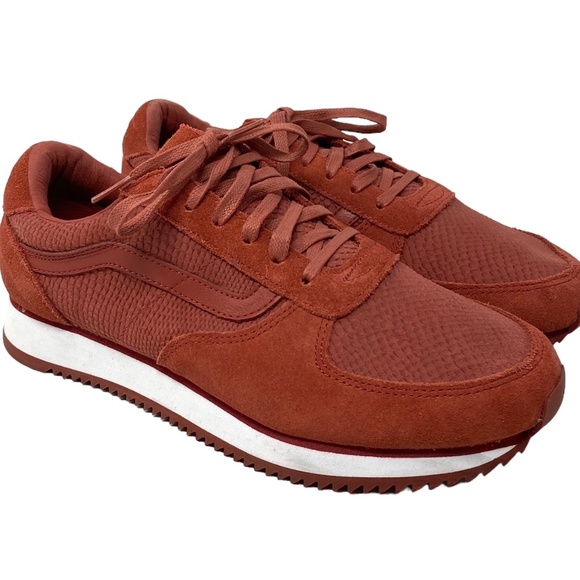 VANS Runner Sneakers Low Top Shoes Men's Size Casual Suede Red ALSU01646 - Picture 3 of 9